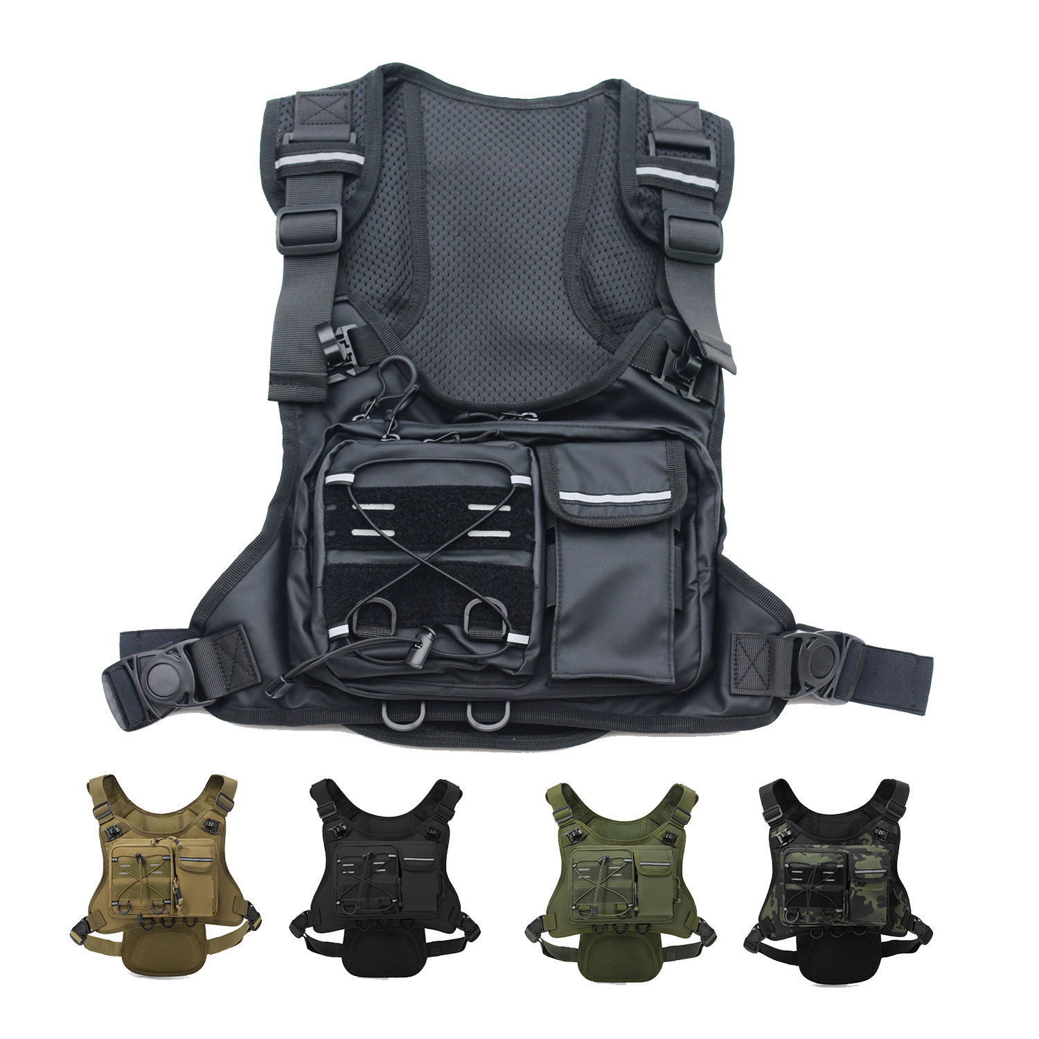 Running Gear Bag For Men - Tactische vest borsttas lichtgewicht verstelbare uitrustingsholster