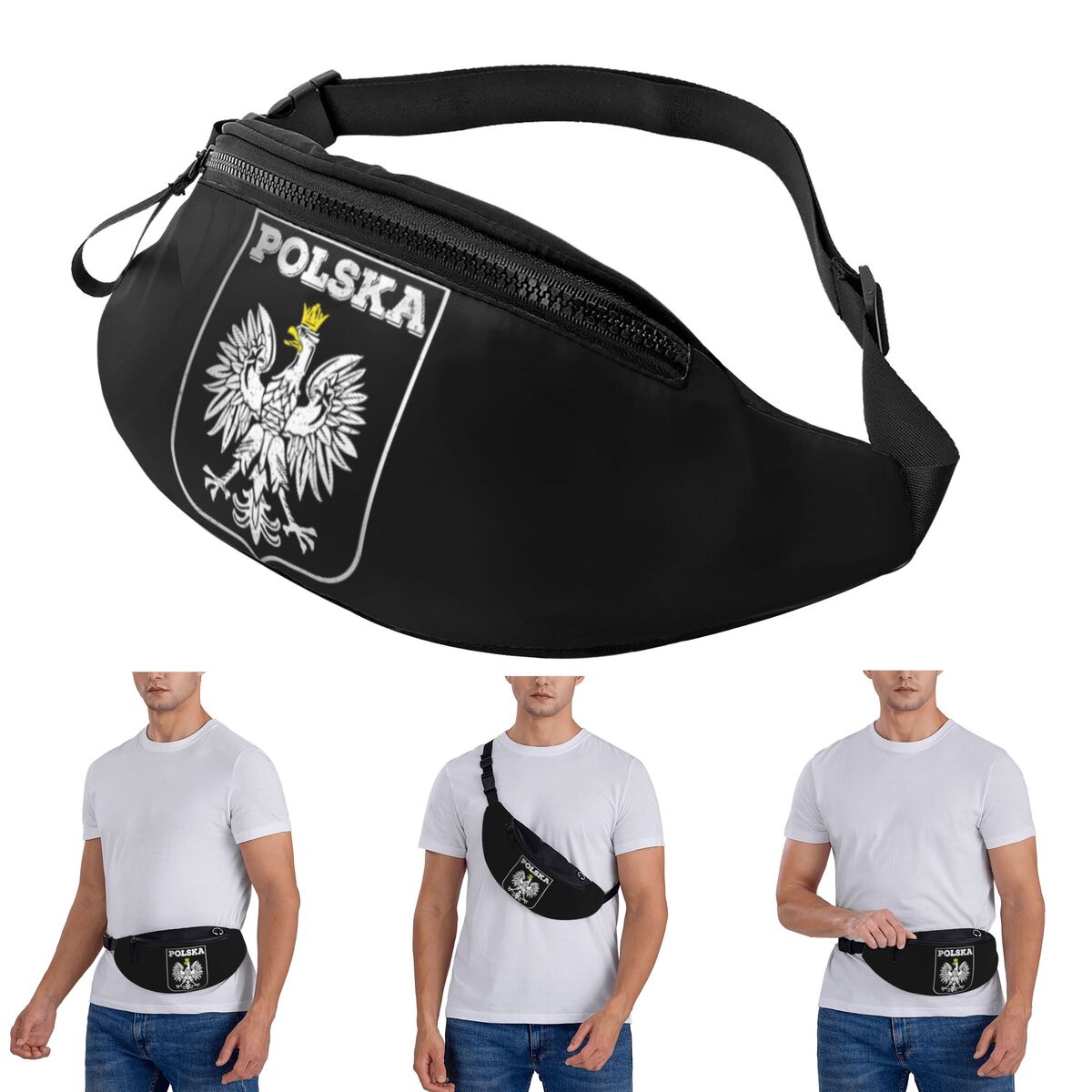 Crossbody heuptas Polska Logo  - Running Gear Bag For Men recensie en prijs