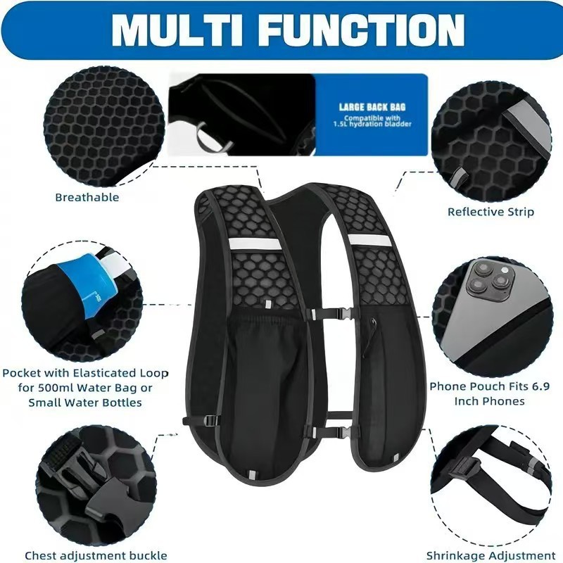 Hydratatie-vest voor hardlopen - Running Gear Bag For Men recensie en prijs